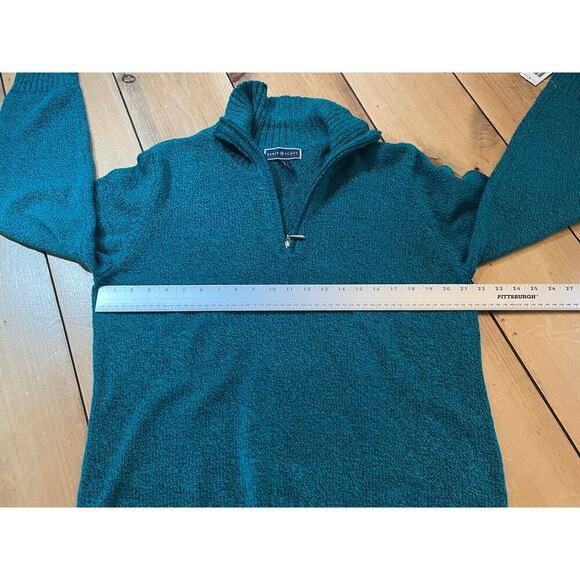 NWT! Karen Scott 1/4 Zip Pull Over Sweater. Soft think. Shimmer. Teal. Size XL - Picture 6 of 7